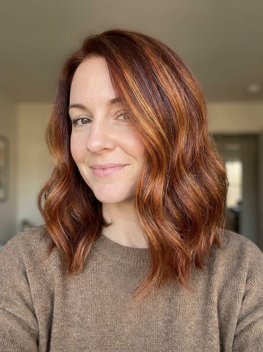 Copper Long Bob - Kupfer Haarfarbe